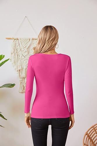 Miniatura 6 de VICHYIE Fall Clothes Womens Crewneck Ribbed Long Sleeve Shirts Slim Fitted Tee Casual Basic Tshirt Top