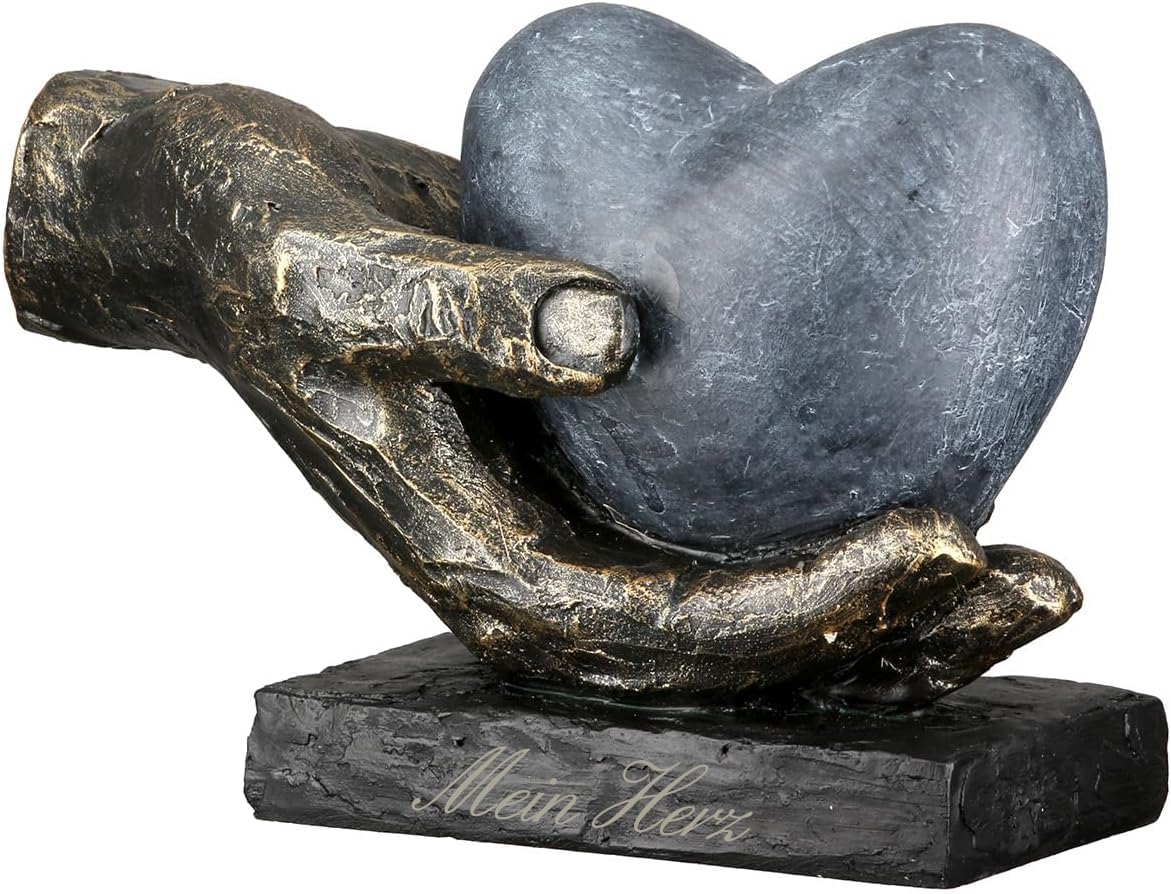 Personalizado corazón figura mano escultura grabado hasta 15