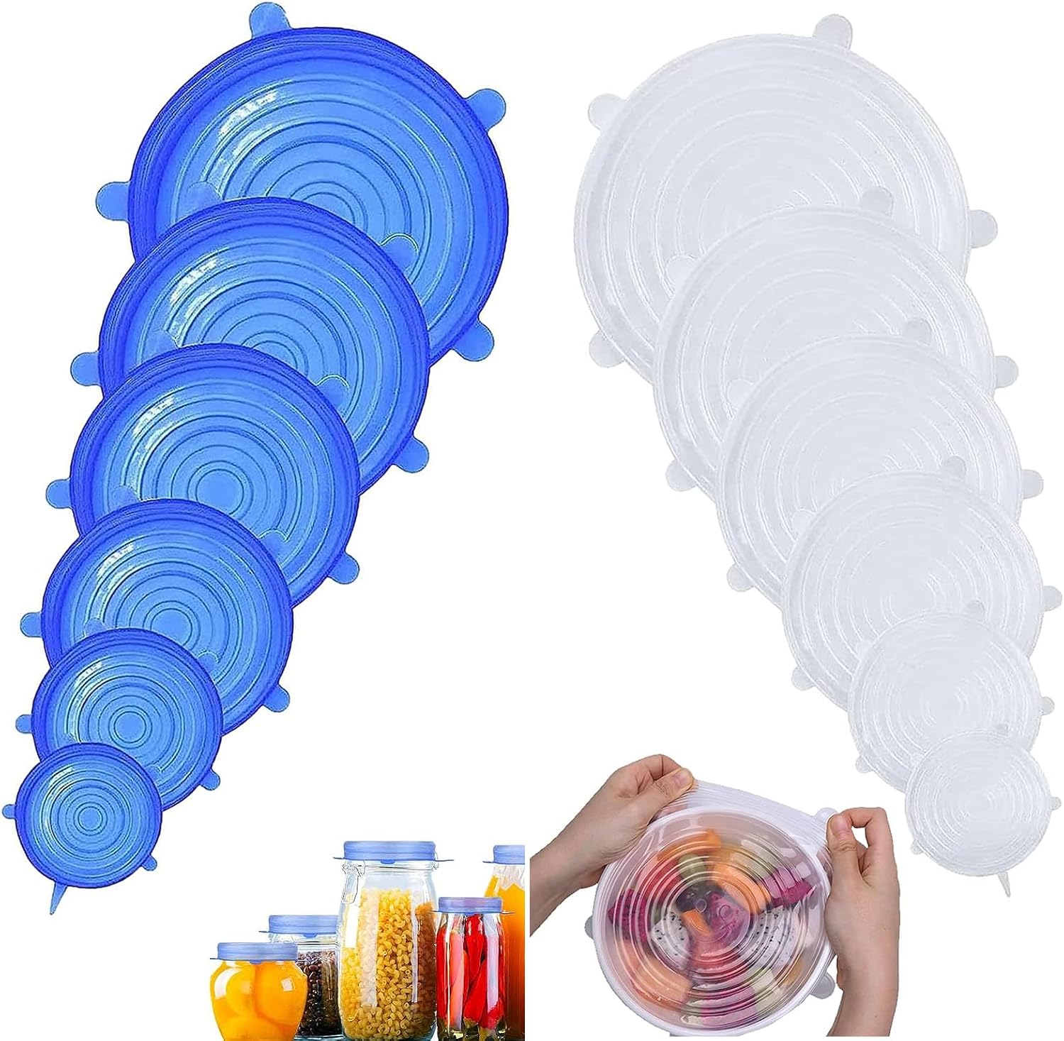 12 Pcs Silicone Lids Food...