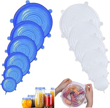 12 Pcs Silicone Lids Food Covers, Silicone Stretch Lids Food Covers, 6 Different Sizes Rotundity Silicones Bowl Cover, Refrigeratorable Microwave Bowl Lid Cutlery Lid