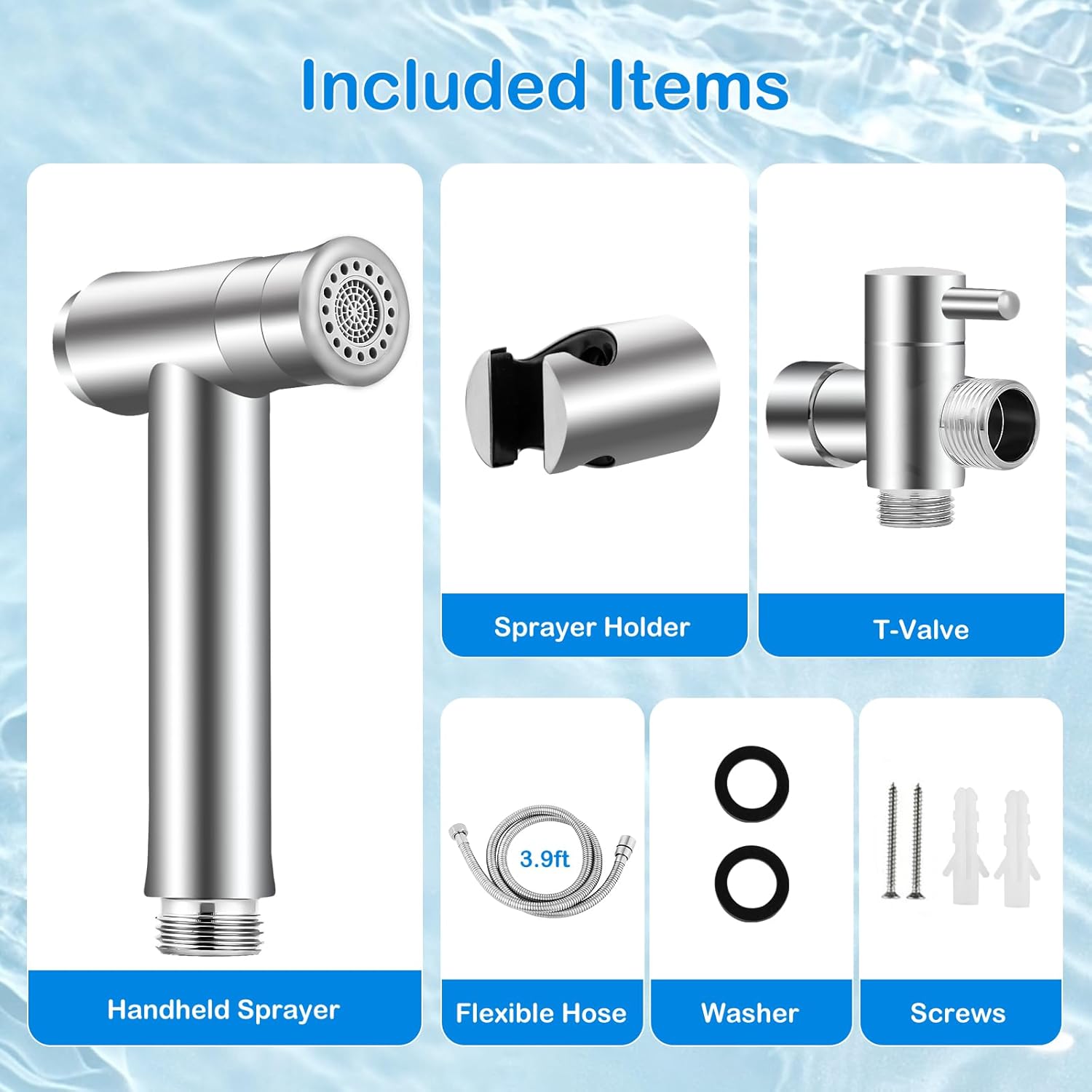 Handheld Bidet Sprayer for Bathroom Toilet, Jet Sprayer for Toilet Muslim Shower, Adjustable Cloth Diaper Sprayer Bidets Attachment for Toilet, Toilet Sprayer with Bidet Hose for Feminine Wash