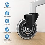 Office Chair Caster Wheels Replacement Rubber Chair Casters (Set of 5), 3 Inch Heavy-Duty Office Chair casters for Hardwood Floors Carpet and Tile Floors Universal fit