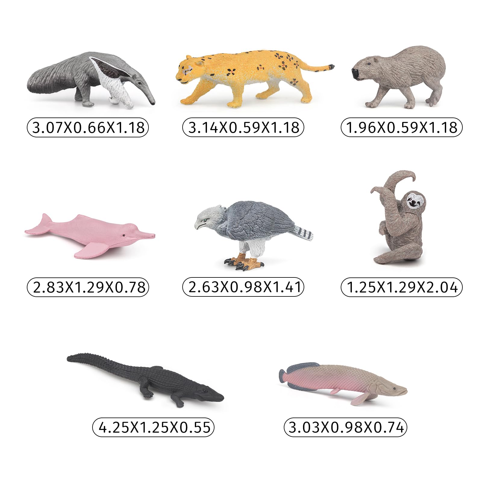 Amazon.co.jp: BRETOYIN ミニ南米動物 - 8ピース 野生動物の置物 子供