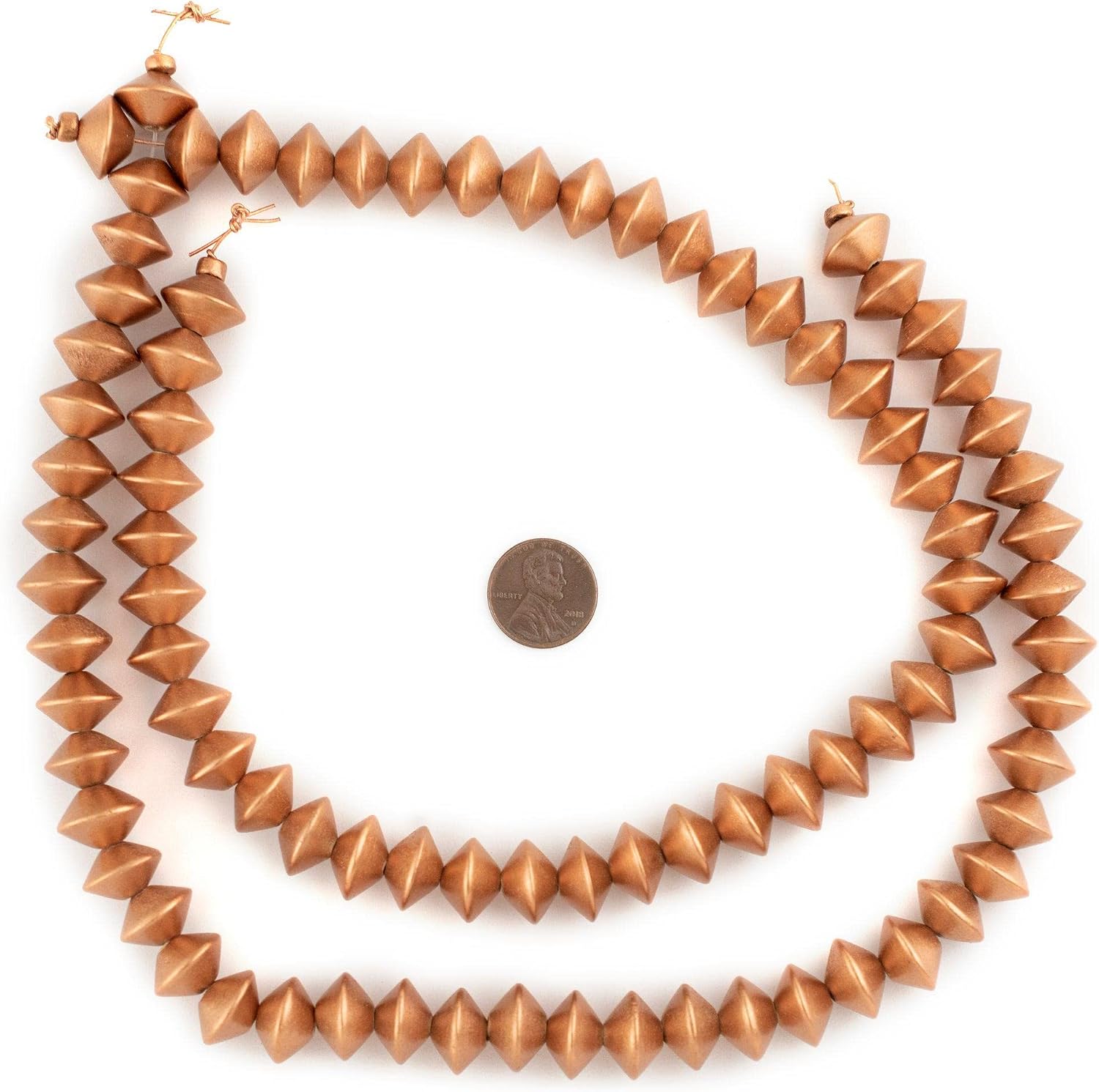 The Bead Chest Copper Bicone Natural Wood Beads (10x15mm): Organic Eco-Friendly Wooden Bead Strand for DIY Jewelry, Crafts, Necklace and Bracelet Making