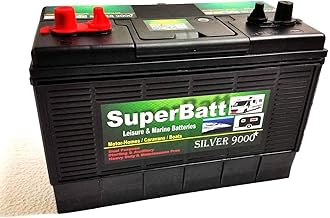 12V 120AH SuperBatt DT120 Heavy Duty Ultra Deep Cycle Dual Purpose Leisure Marine Battery with Dual Terminals (Twin Posts) & Charge Indicator Replace 105AH ; 110AH ; 115AH ; 120AH