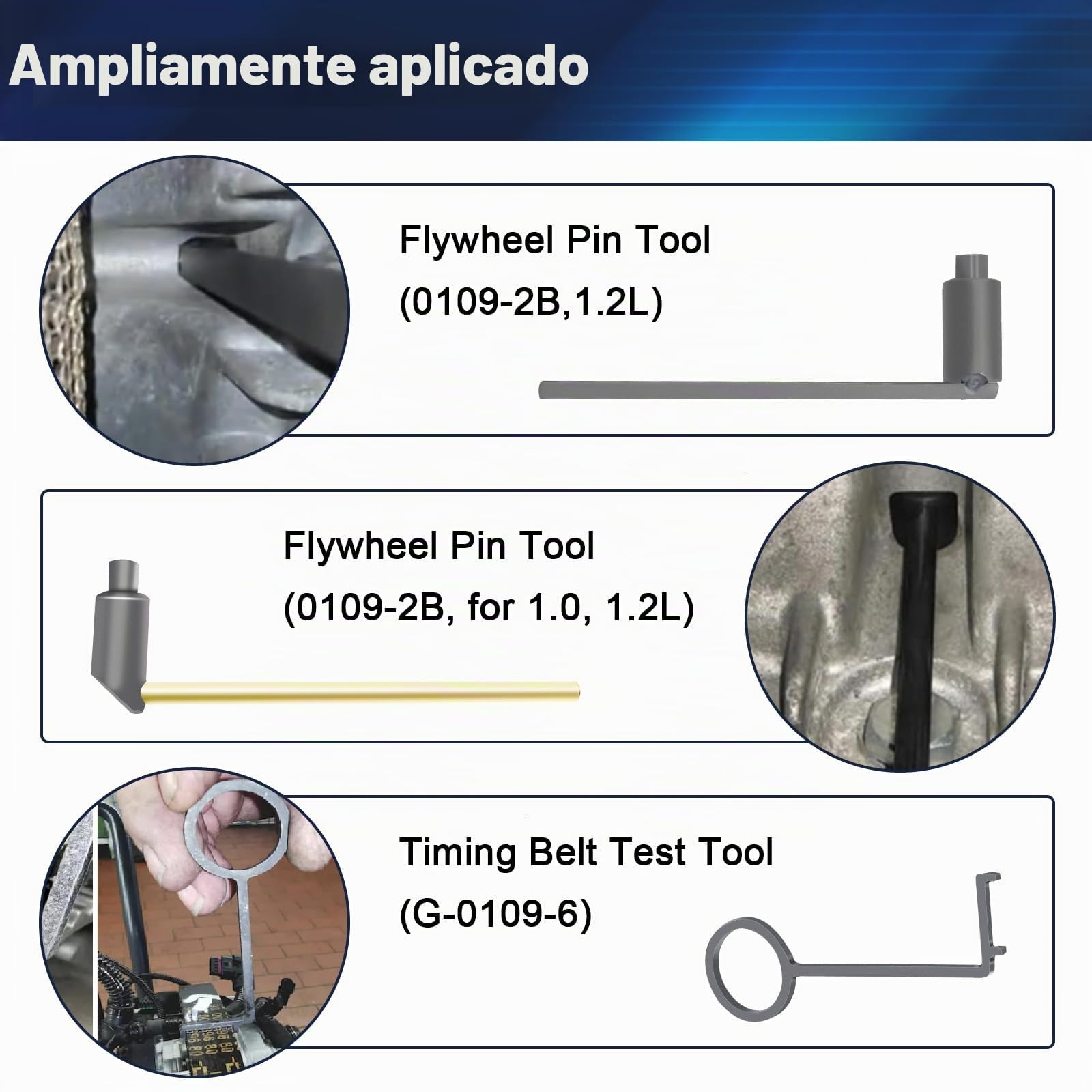 RUIZHI Herramienta de correa dentada para Citroen Peugeot 1.0, 1.2 Vti (VVT) / GDI PureTech Gasolina, 0109-2A, 109-2C, 109-2D