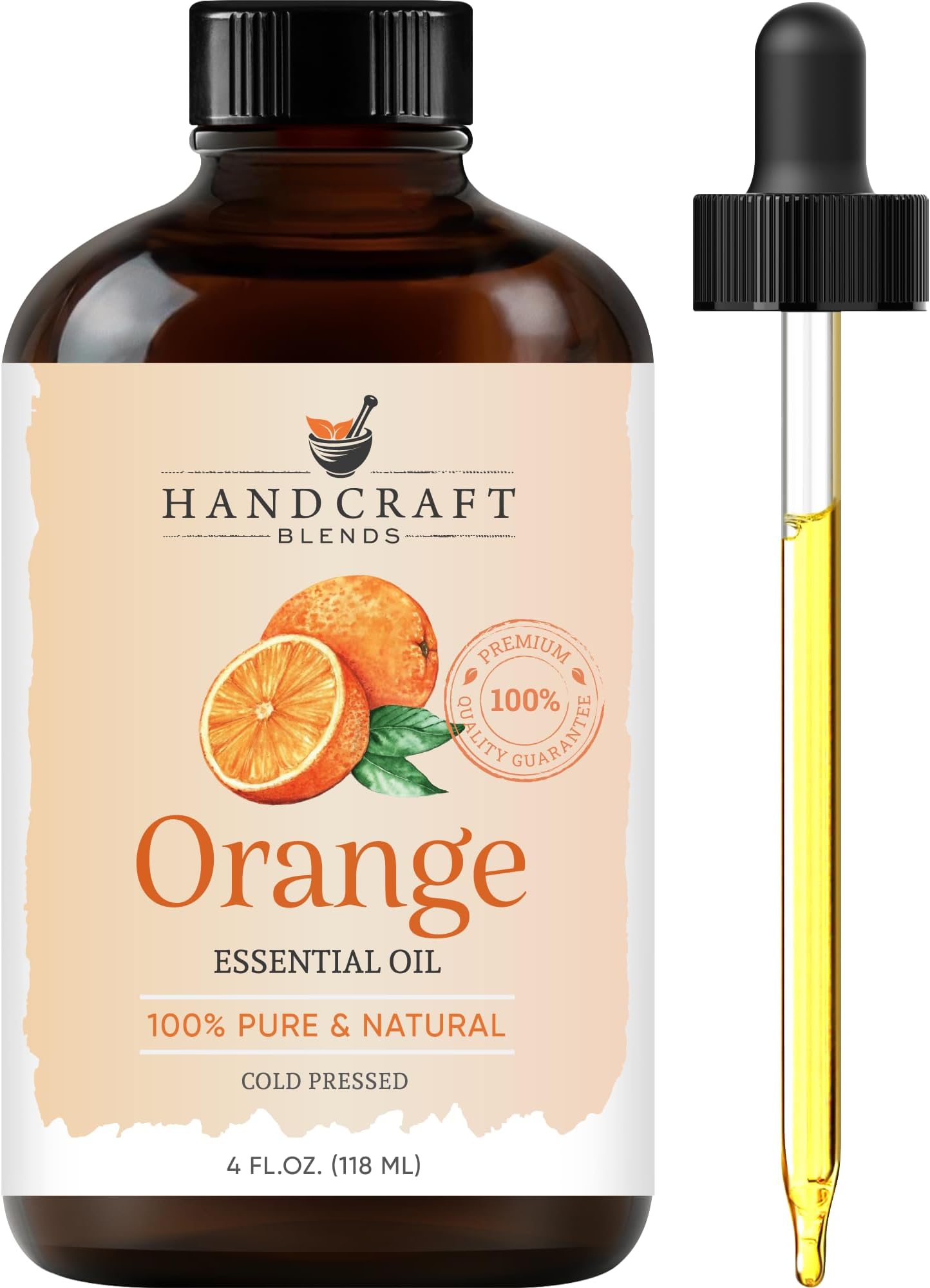 Orange Essential Oil - Huge 4 Fl Oz - 100% Pure and Natural - Premium Grade Essential Oil for Diffuser and Aromatherapy