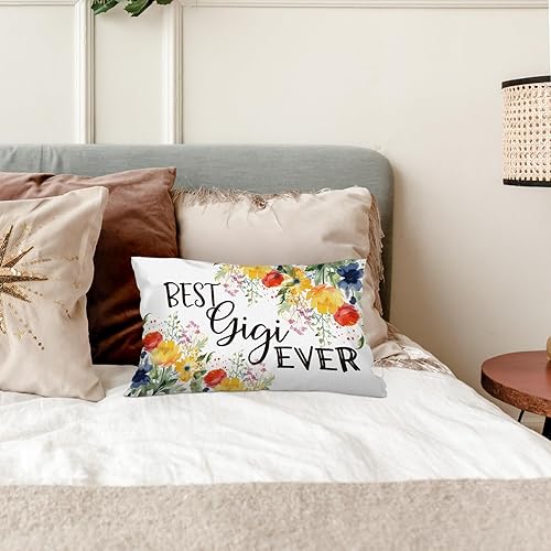 Miniatura 2 de Gigi - Fundas de almohada de 12 x 20 pulgadas, el mejor regalo floral de Gigi para abuela, Nana Gigi, funda de almohada para Navidad, cumpleaños,
