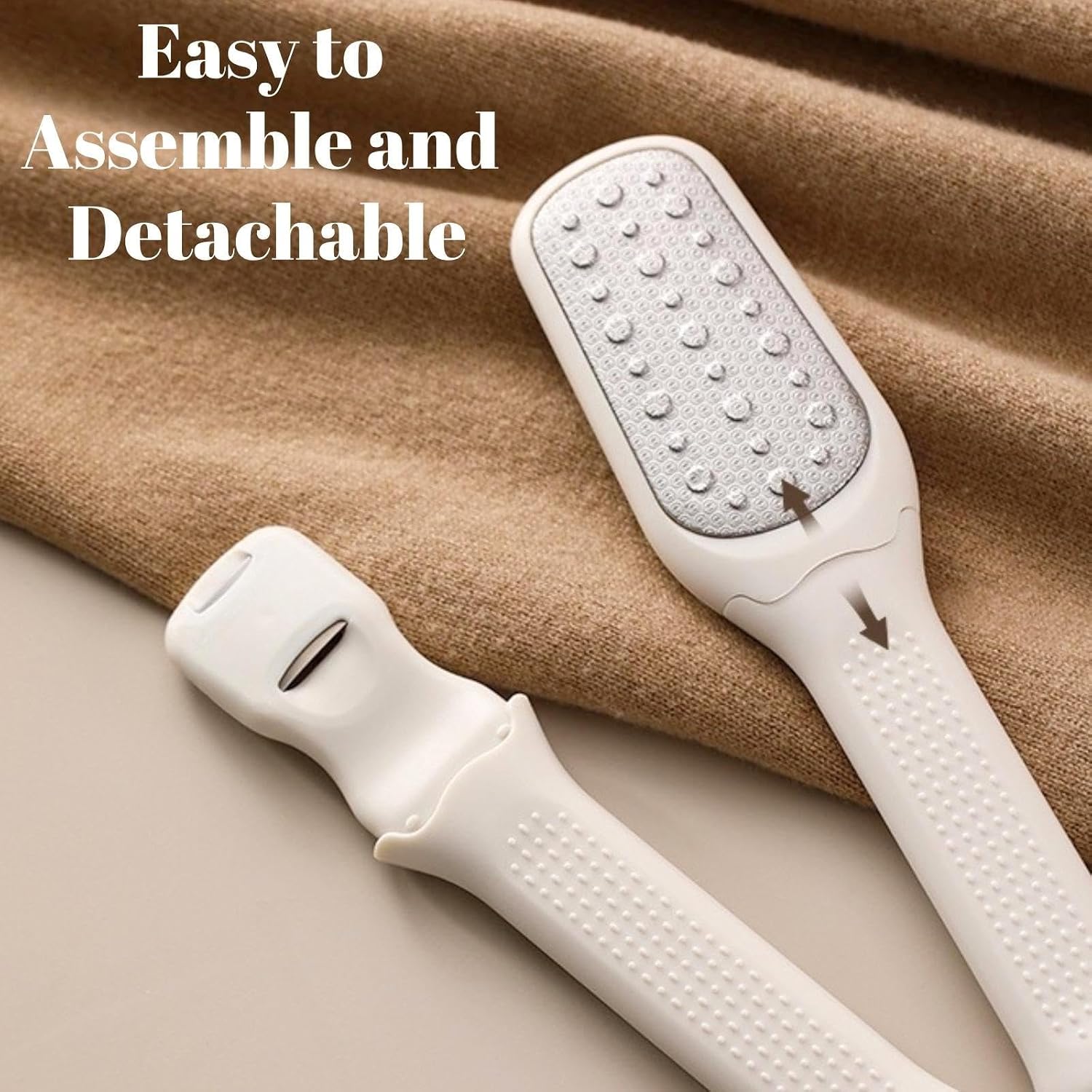 2-in-1 Foot File and Callus Shaver Remover | Stainless Steel, Pedicure Tool, Comfort Grip Handle, Coarse and Fine Double-Sided, Detachable