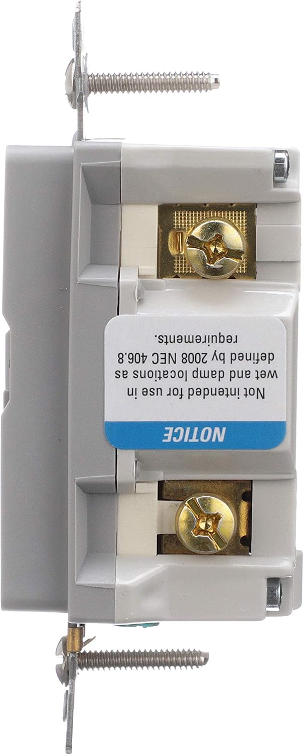 Eaton TRSGFA15GY Aaron Hart 15A 125V Tamper Resistant Gfci Receptacle with Audible Alarm, Gray