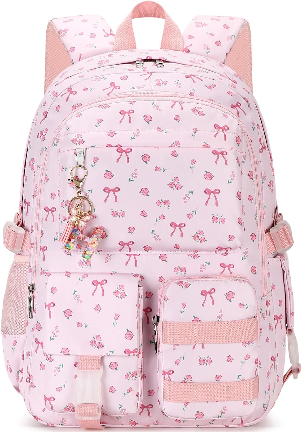 Hidds Laptop School Backpack for Girls Women College Backpacks Large Student Bookbag Cute Travel Back Bag Casual Daypack (Pink-Bowknot)