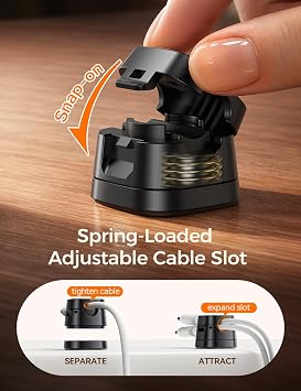 JOYROOM 6-Pack Detachable Magnetic Cord Organizer, Adhesive Cable Clips