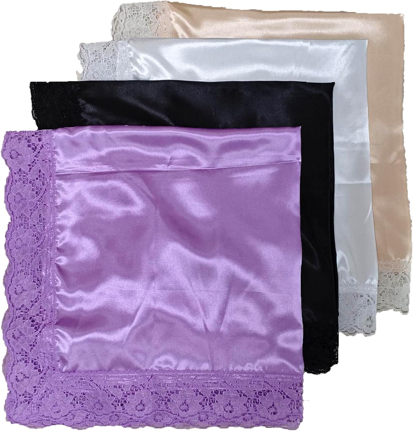 2pc 26'' lap scarf silk feeling fabric lap scarves with lace trims lap handkerchief lap covers lap skirts for women in church