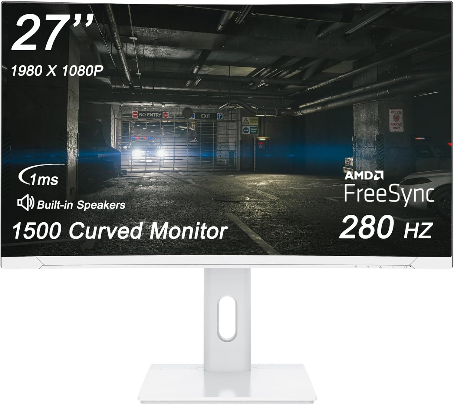 27 Inch Curved Gaming Monitor, 280Hz Refresh Rate, 1ms Response Time with Speakers FHD 1920×1080p Computer Monitor FreeSync|1800R|100% sRGB|HDR|RGB Lighting|HDMI DP Ports|Metal Adjustable Stand | 1080P 2026