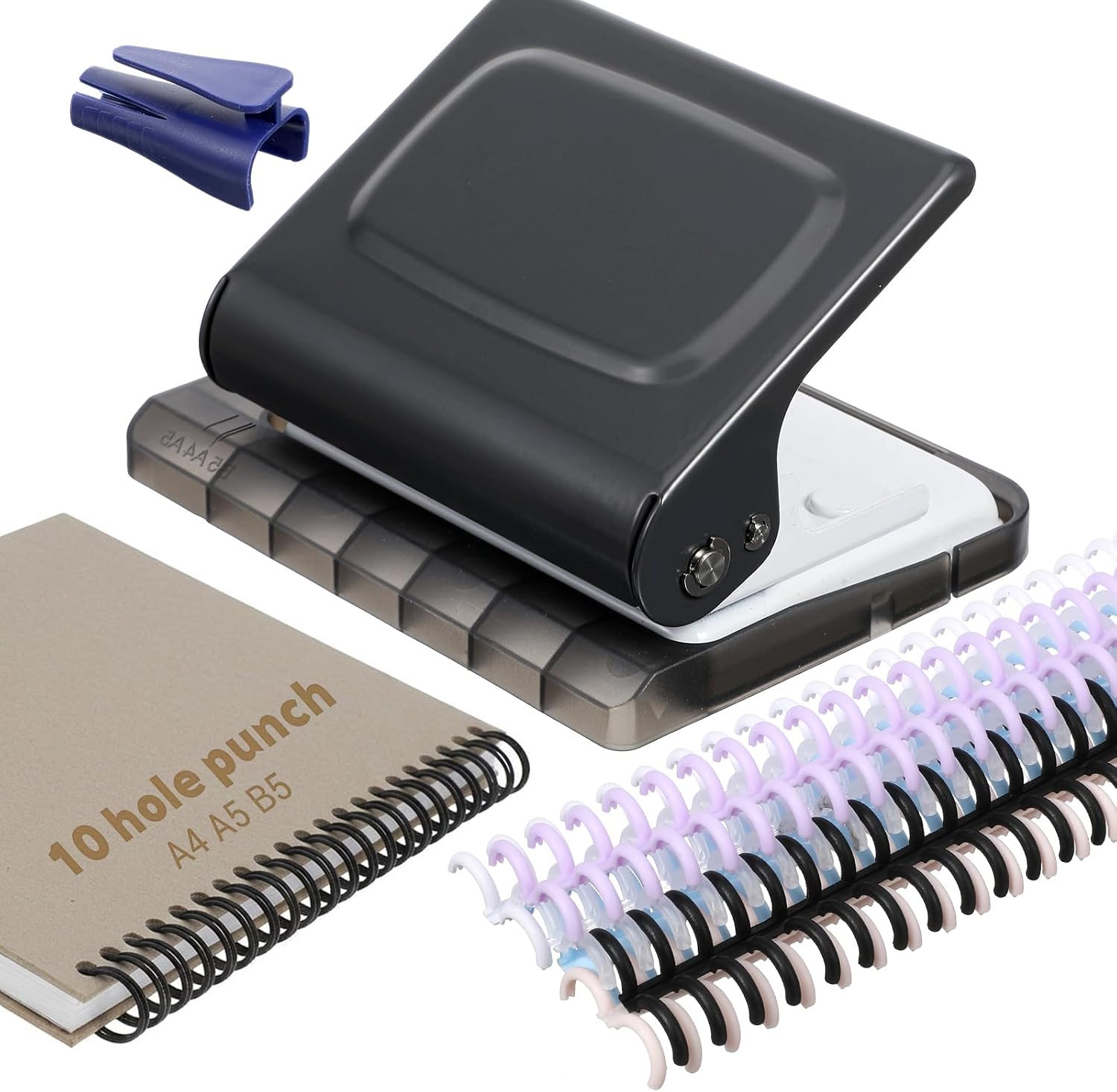 10 Hole Punch Binding Machine for Planners with 12 Multi-Col
