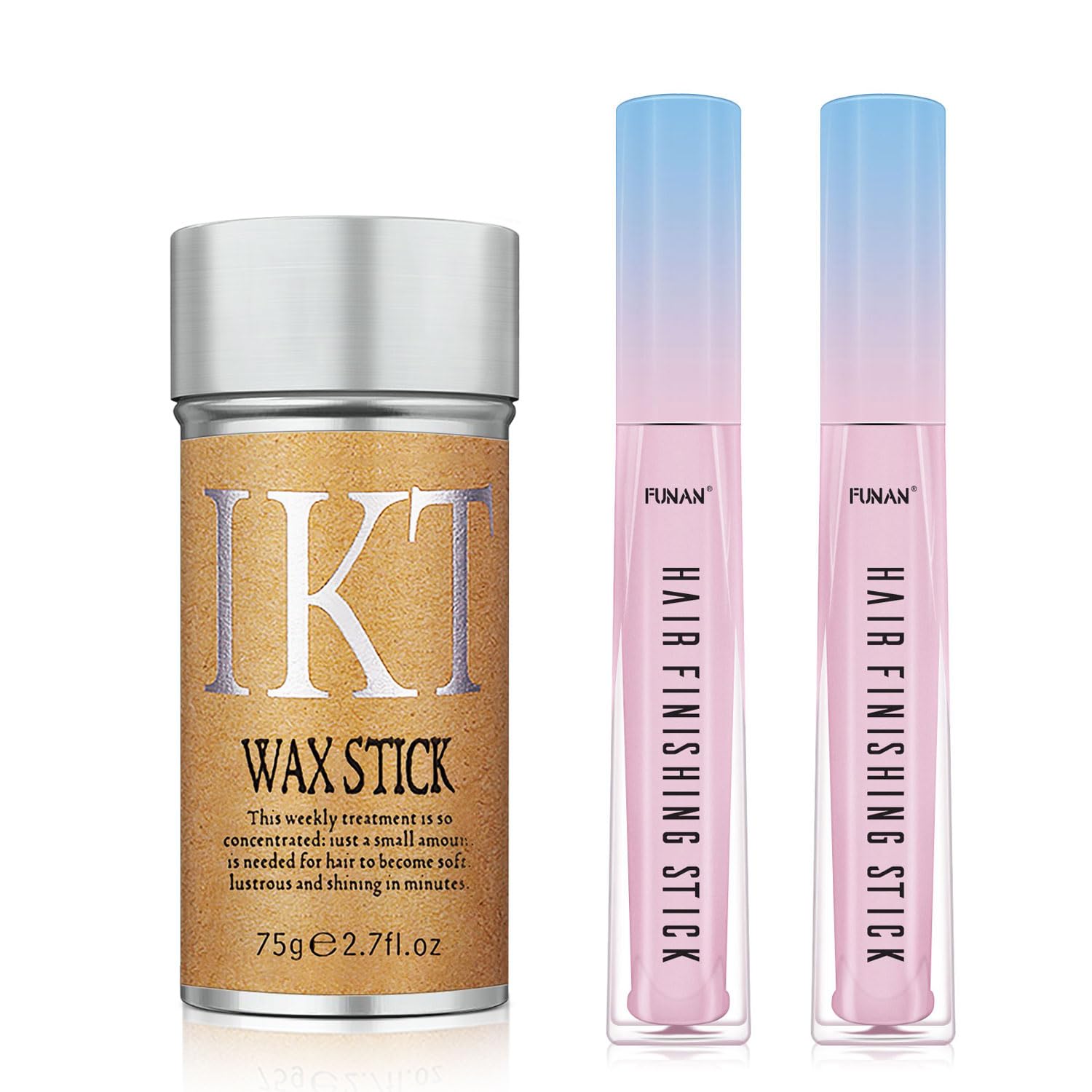 PasaRose Hair Wax Stick Set (3 Pcs) - Edge Control, Styling Stick for Baby Hair and Wigs, Frizz-Fixing for Slick Finish