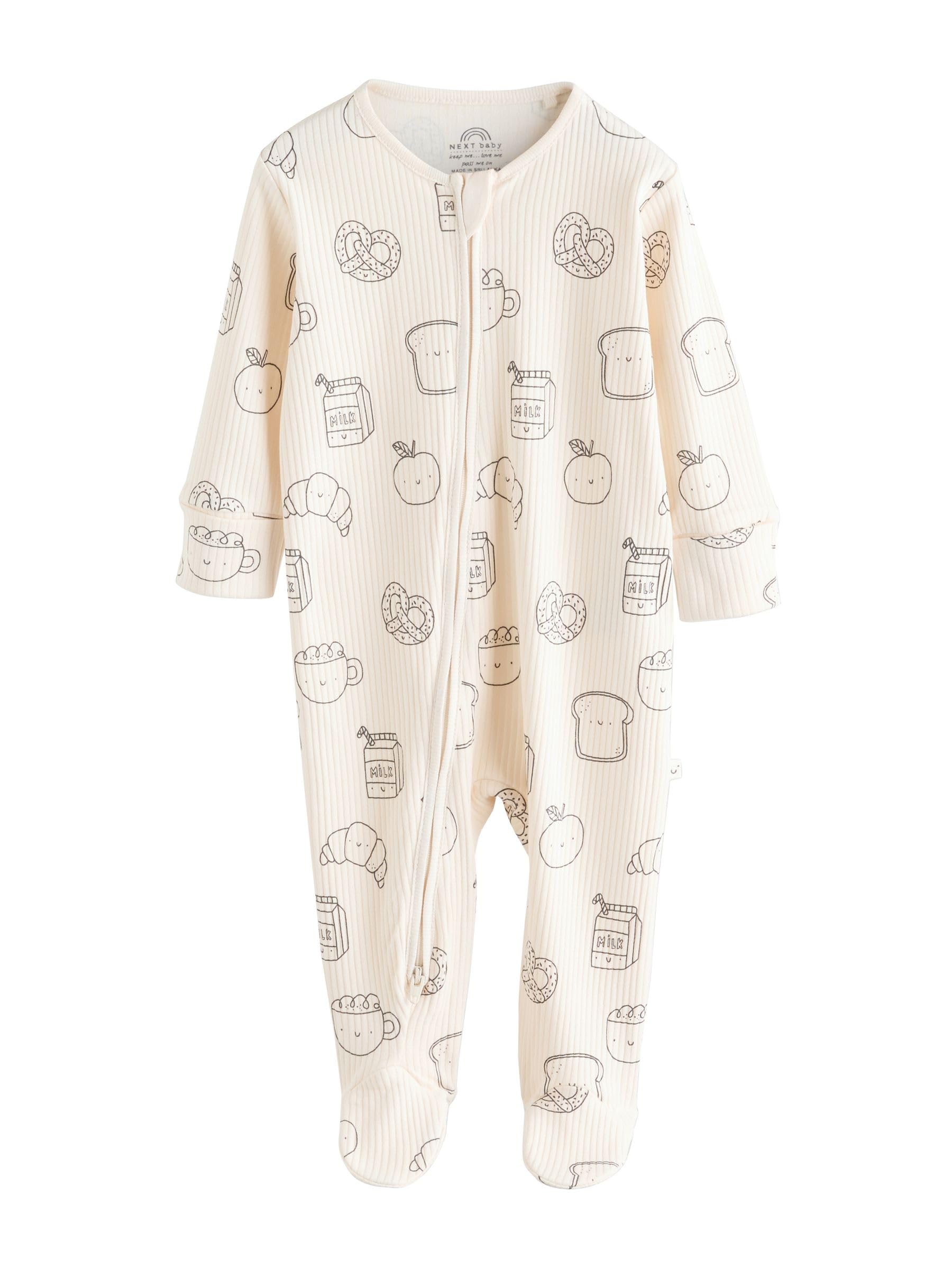 NEXT Unisex Bambino Confezione da 3 Tutine per Neonati con Zip | Neonato, bidirezionale, Standard, Mid Rise, Button, 100% cotone
