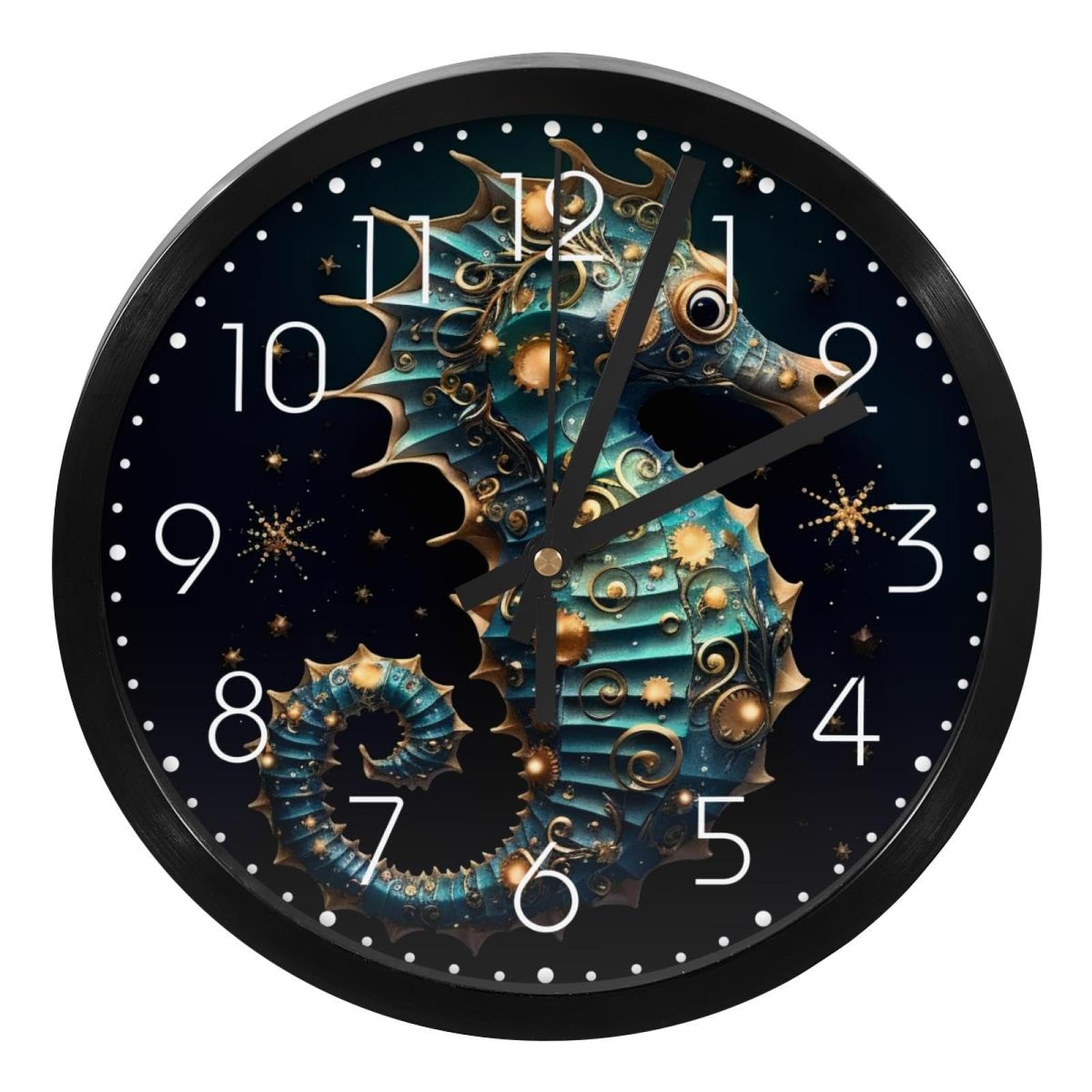 Horloge murale hippocampe moderne pour la décoration du bureau et de l'école