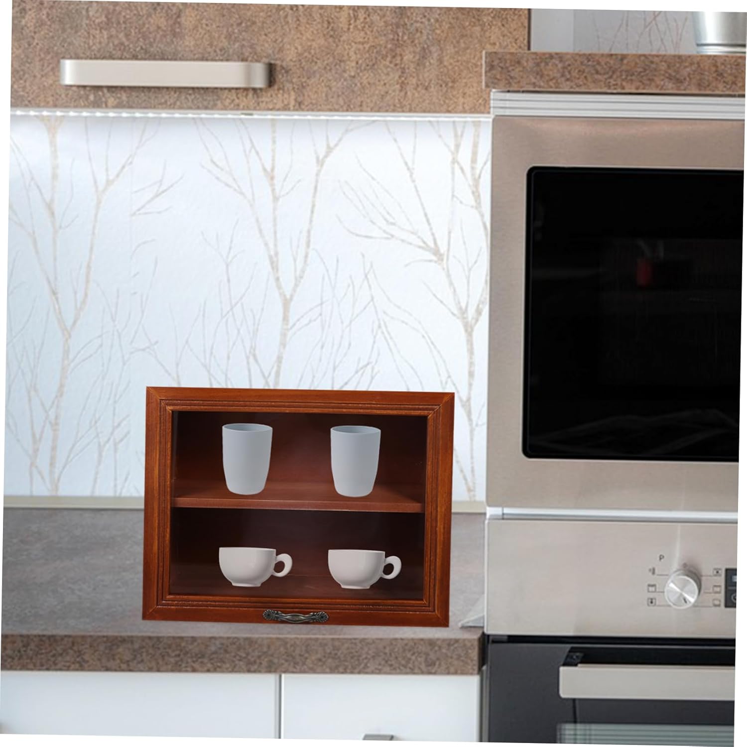 1Pc Desktop Cosmetics Storage Box Retro Design Makeup Organizer for Home Sundries Practical Holder Space Saving Display Cabinet for Tea Set and Daily Essentials