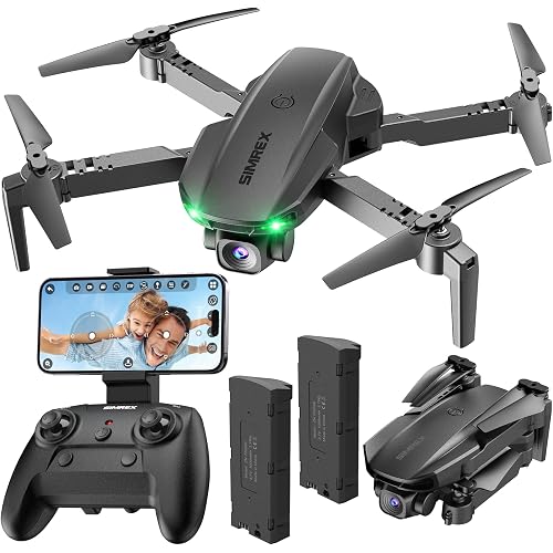 SIMREX Drone With Camera for Kids Beginner & Adults – Foldable RC Quadcopter with Altitude Hold, Optical Flow Positioning , Indoor Mini Drone with One Key Start, Headless Mode, 3D Flip, Gift for Boys & Girls & Teenagers