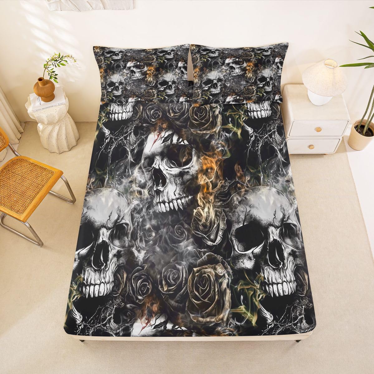 Erosebridal Sugar Skull Kids Fitted Sheet Full