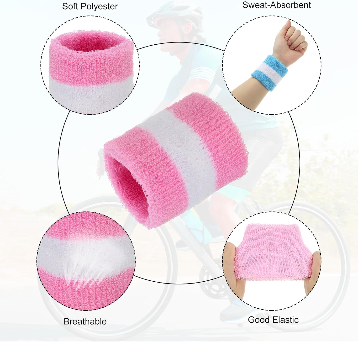 MECCANIXITY Sports Wristbands Absorbent Sweatband Competition Wrist Band Sweat Band for Men Women Tennis Basketball