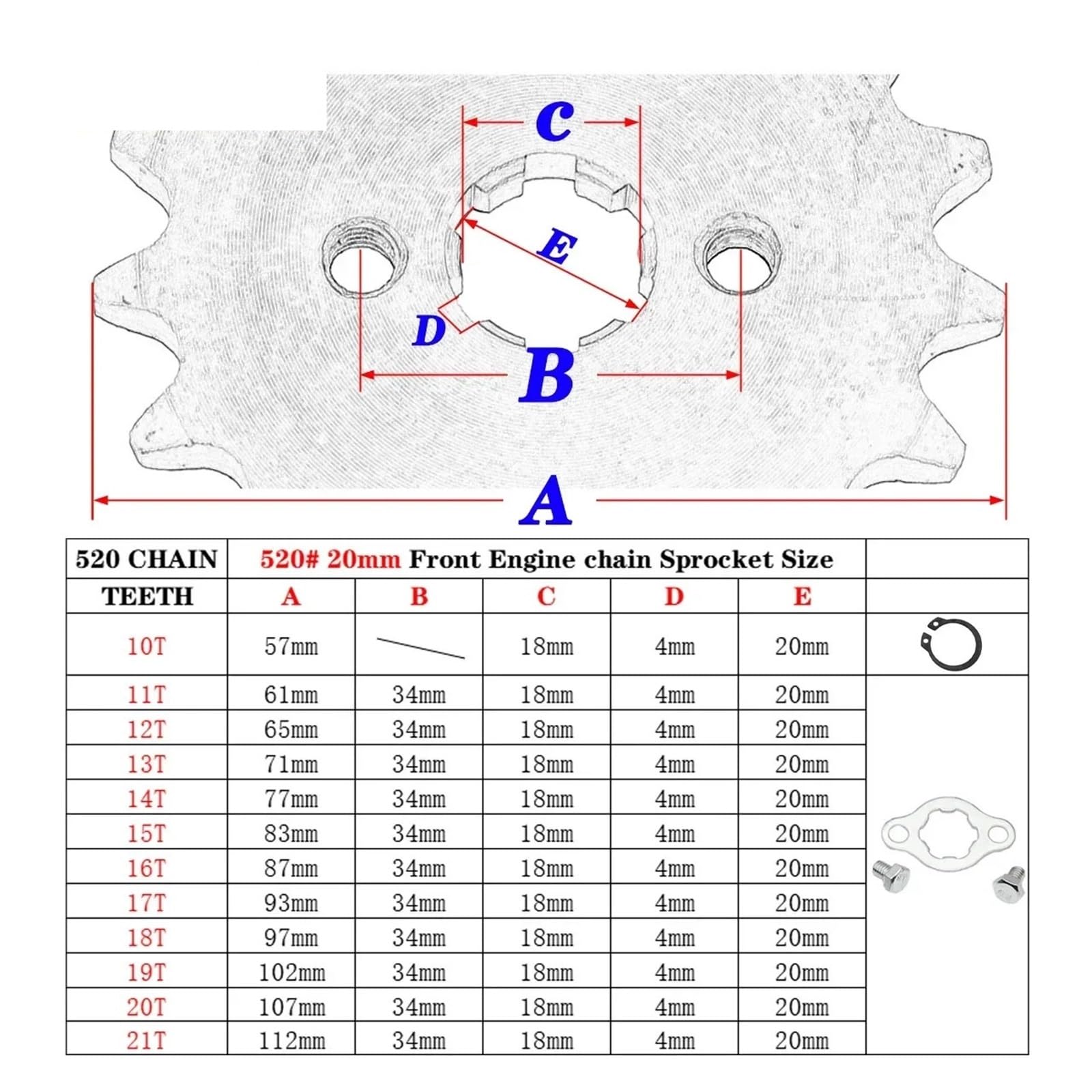 Amazon | LOEAZS 520# チェーン 20 ミリメートル 10T - 21T