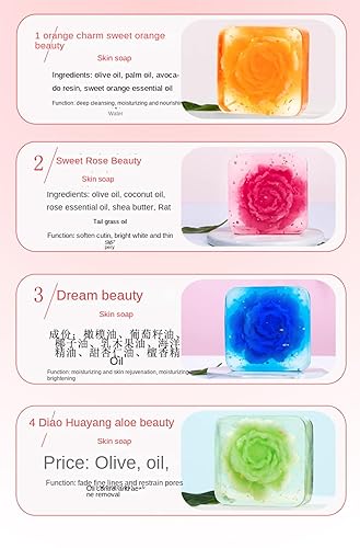 Miniatura 4 de 5 paquetes de jabón de aceite esencial, fragancia floral, hecho a mano, jabón facial exfoliante, hidratante e hidratante, control de aceite de