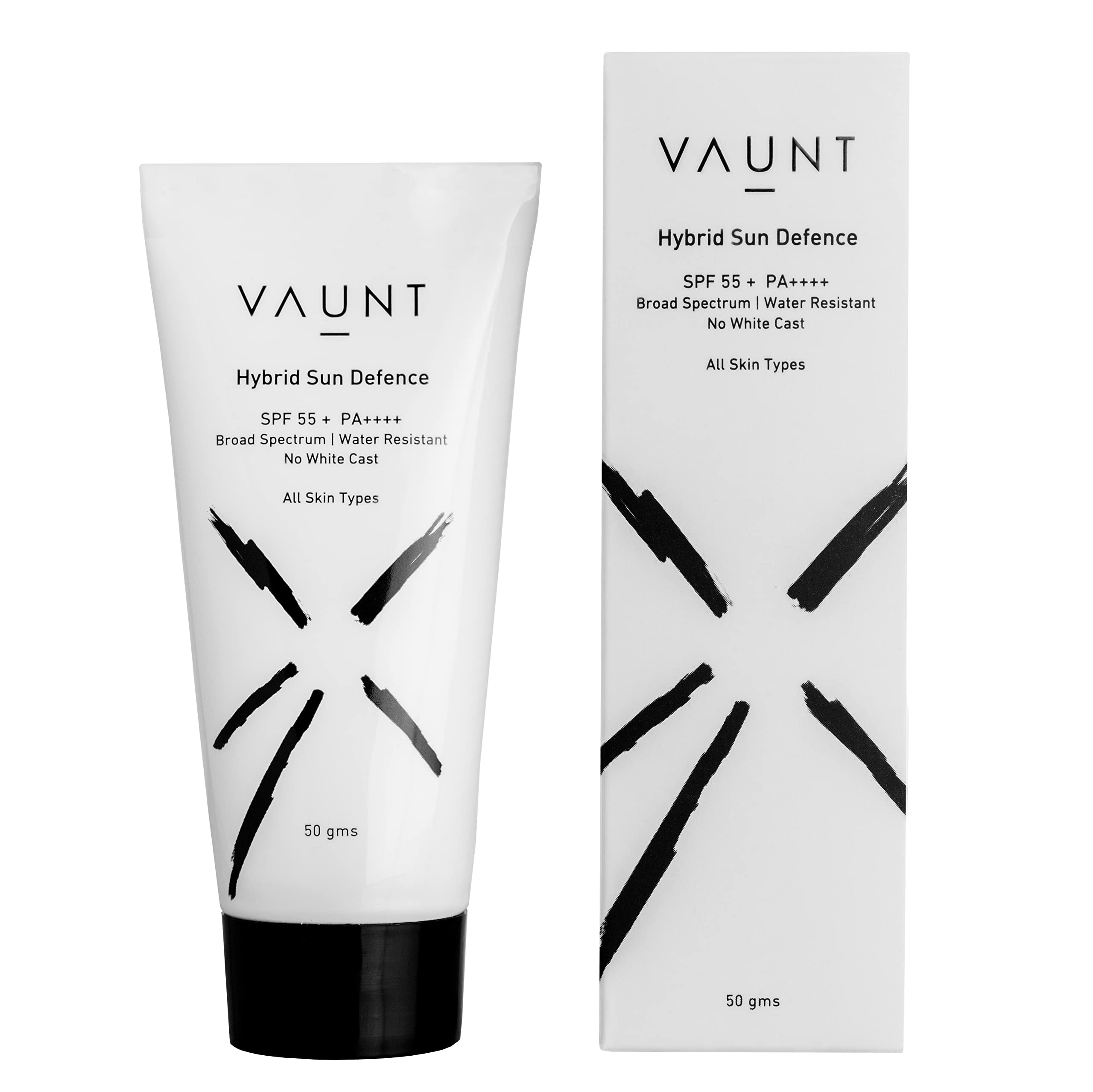 VAUNT Sunscreen SPF 55+ PA++++ Broad Spectrum - For Women & Men - All Skin Type (Oily, Dry, Combination) - Sunscreen Body Lotion Cream - No White Cast - Water Resistant