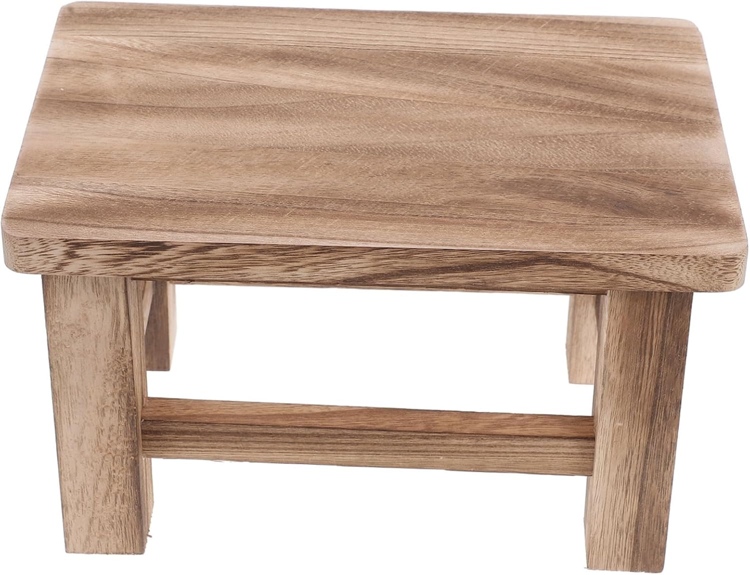 PRETYZOOM 1pc Solid Wood Step Stool for Adults Vintage Design Slip Foot Rest for Bathroom Kitchen Living Room Compact Ergonomic Chair for Shoe Changing and Boys and Girls Use