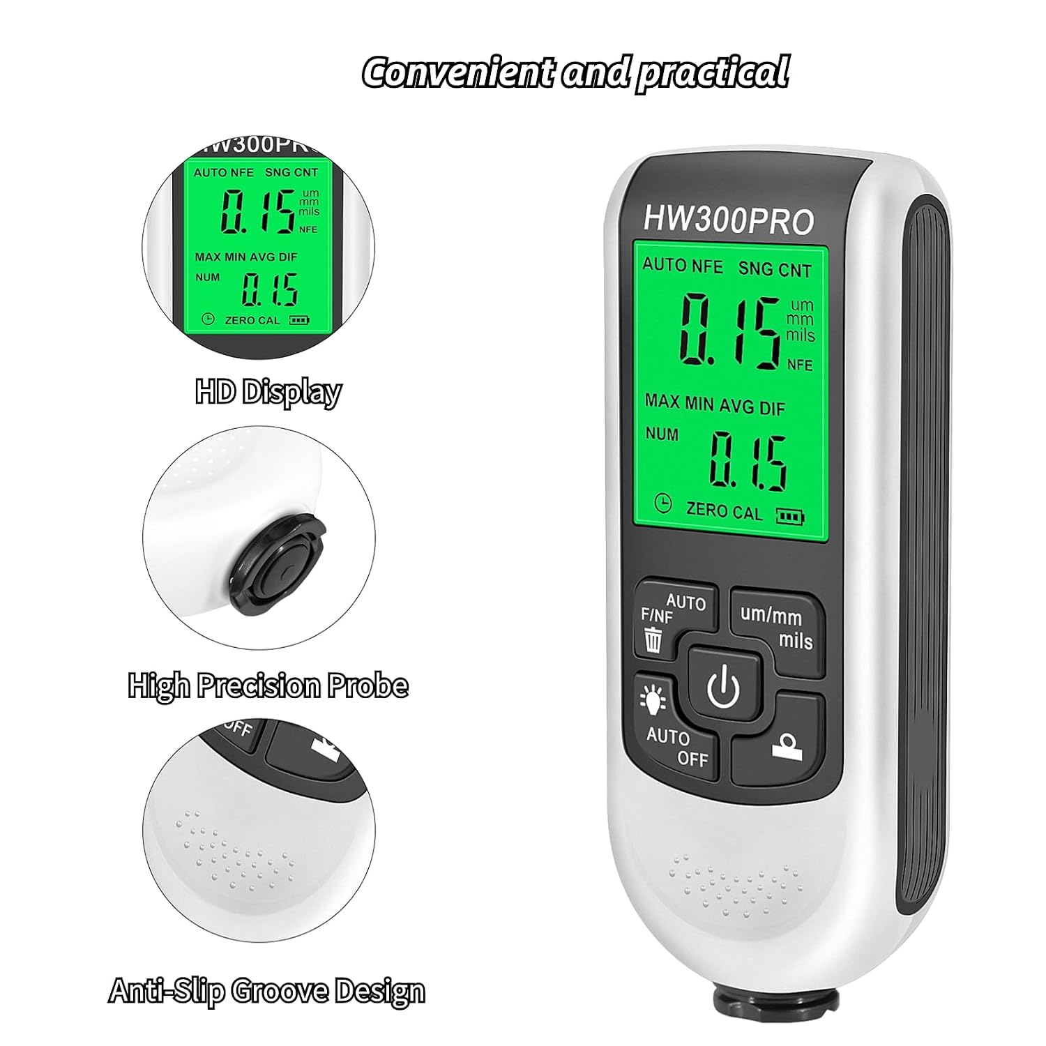 Digital Coating Thickness Gauge Paint Thickness Gauge Automotive Ultra high Precision Probe Car Paint Checker Paint Mil Thickness Meter (Thickness & Feeler Gauges)