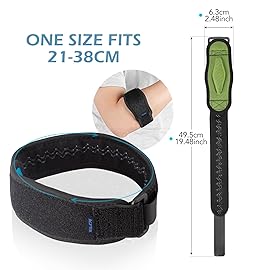 AGPTEK Elbow Brace for Tendonitis and Tennis Elbow 2 Pack, Tennis Golfers Elbow Support Arm Band Elbow Wrap Weightlifting Elbow Strap with Compression Pad for Men & Women (Green)