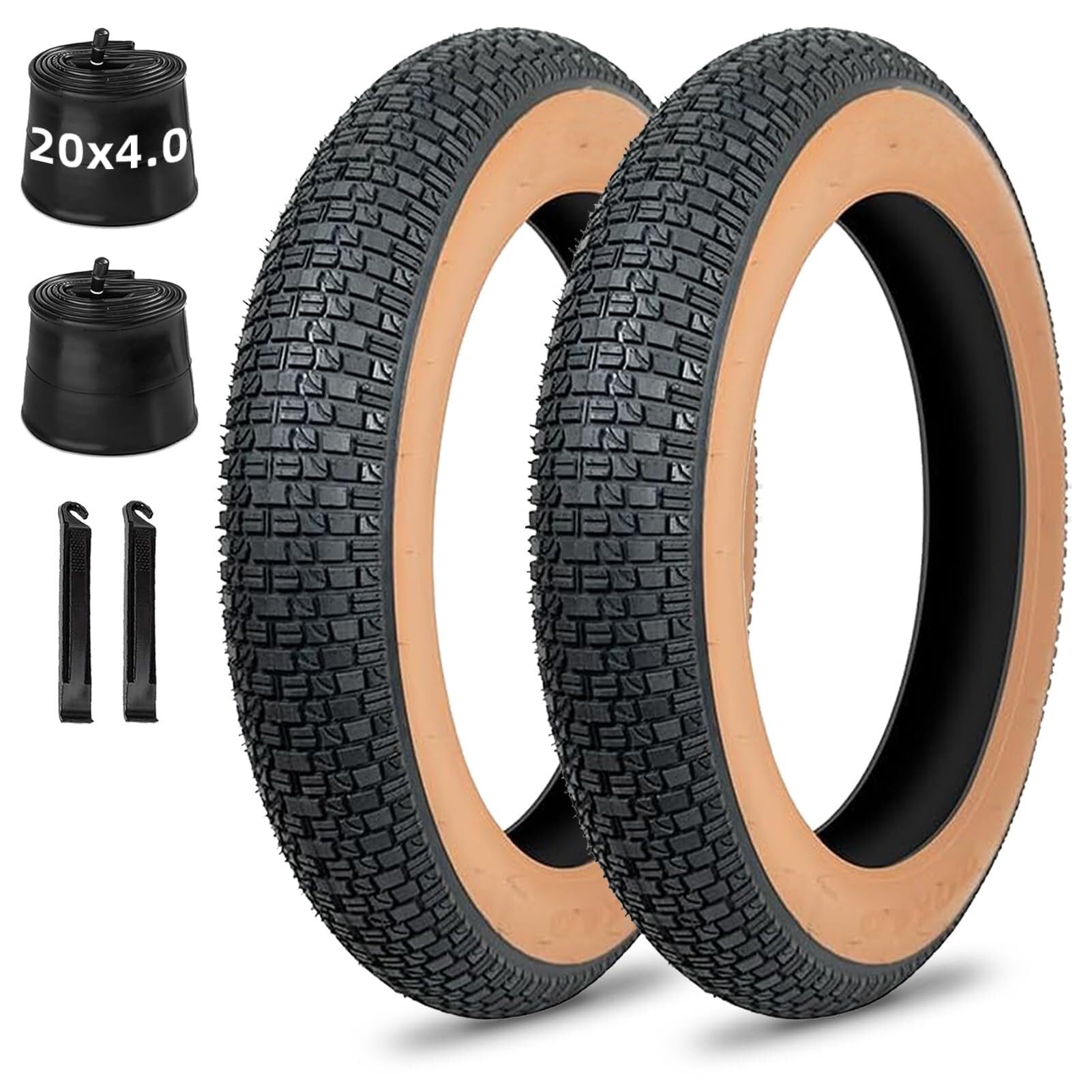 2PCS 20/26X4,0 Cala Opona Do Roweru Elektrycznego Z Dętką I Dźwignią 20/26 4,0 Cala Opona Z Ochroną Przed Przebiciem Kompatybilna Z Górskimi Miejskimi Rowerami Elektrycznymi Trike