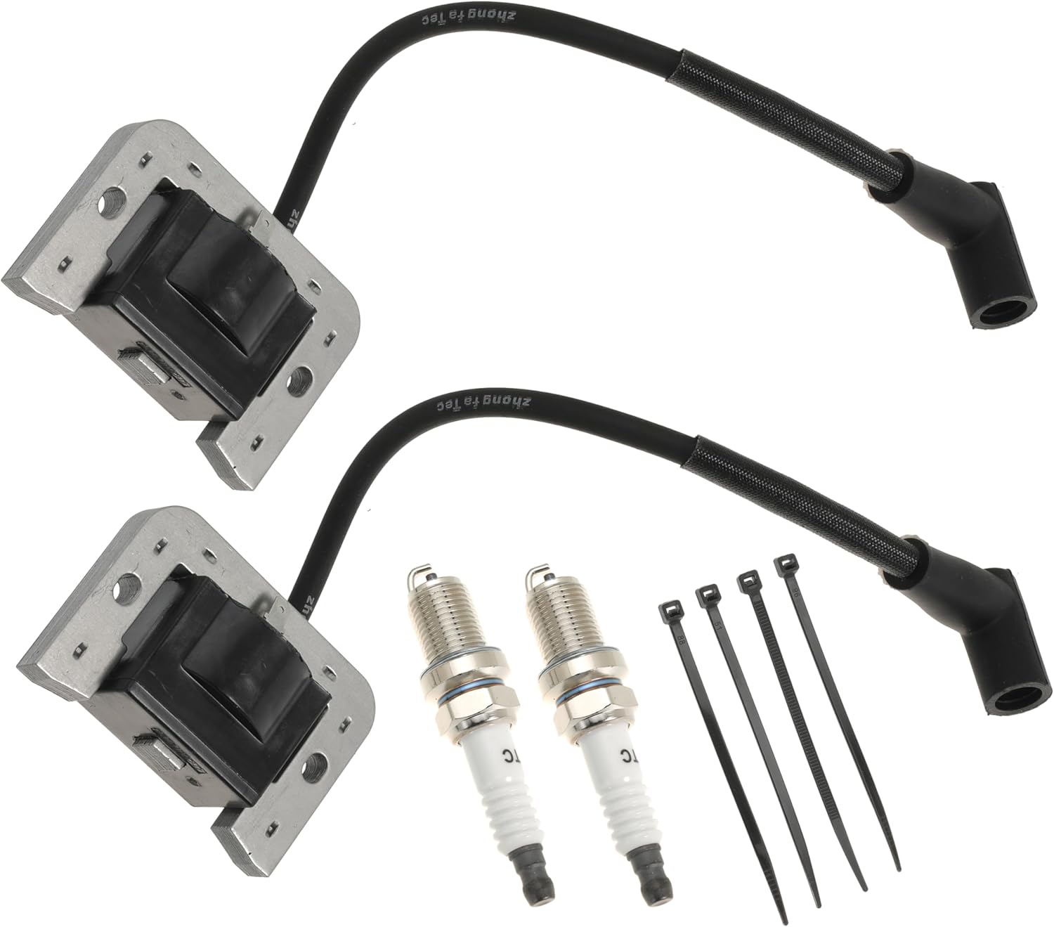 2PCS 32-584-06-S Ignition Coil Module for Kohler KT ZT Engines 7000 Series Lawn Mower Engine for KT610 KT740 ZT720 ZT730 Replaces 3258406-S 3258406 3258406S 32 584 06 S with Spark Plug