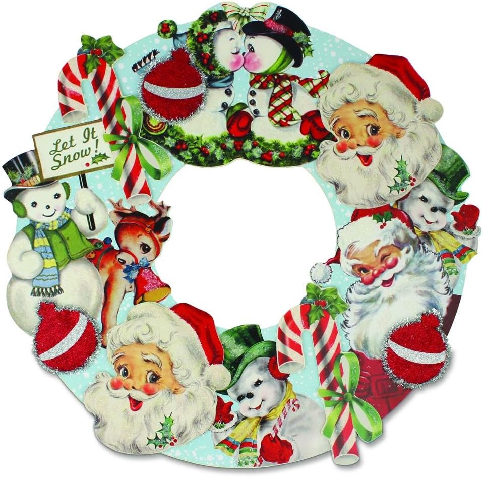 YuanKanJu Bethany Lowe - Christmas - Retro Christmas Die Cut Wreath - RL2905