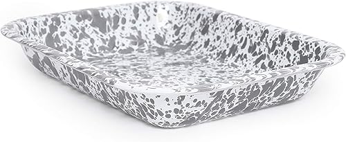 Miniatura 8 de Enamelware - Tostador abierto pequeño, 11.5 x 9.25 pulgadas, blanco vintagerojo (individual)