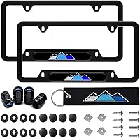 Vista 9 de Marco de matrícula de aluminio tricolor de 3 colores compatible con vehículo Toyota, camión, remolque, SUV. (Blanco Azul-01)