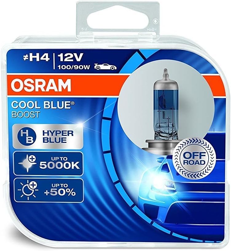 Osram H4?12?V 100/90?W P43t Cool Blue Boost 5000?K + 50% Hyper Blue Xenon Look