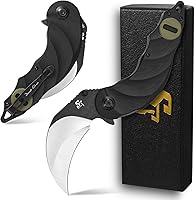 Vista 1 de Sitivien ST160 - Cuchillo plegable de bolsillo, hoja de acero K110 con mango G10, cuchillo de herramientas EDC para acampar al aire libre, Verde