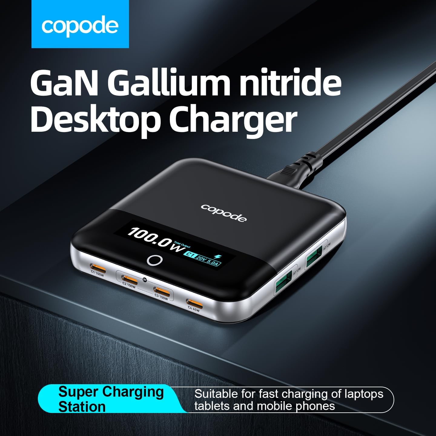 120W GaN Charger Block,6-Port USB Charging Station with Smart Display,Slim Fast Charger USB C Power Adapter for iPad,iPhone 17/16 Series and More image 5