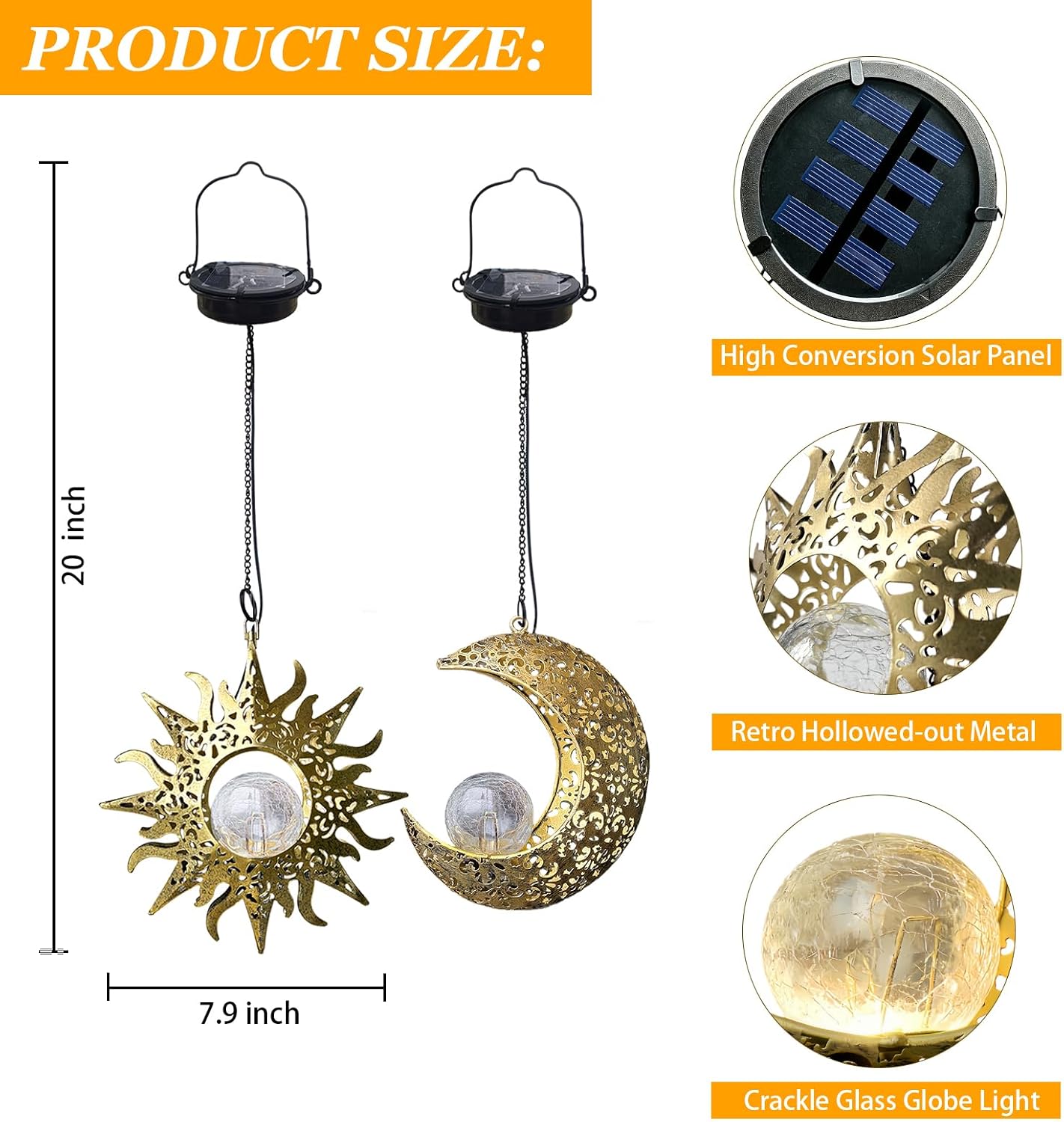 Solar Hanging Lights Outside,Outdoor Lanterns Waterproof Garden Mom Gifts