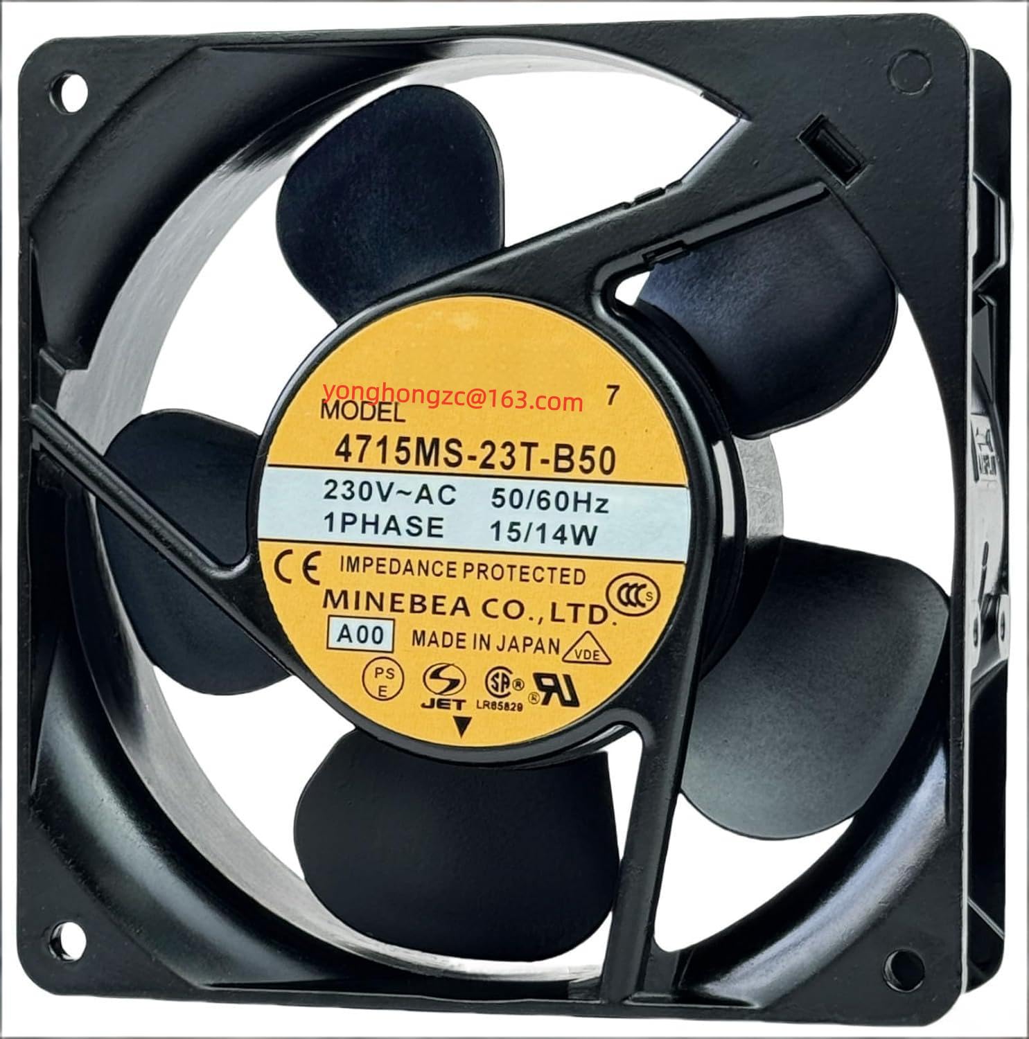 Ventilador 4715MS-23T-B50 AC230V 120x120x38mm 15/14W
