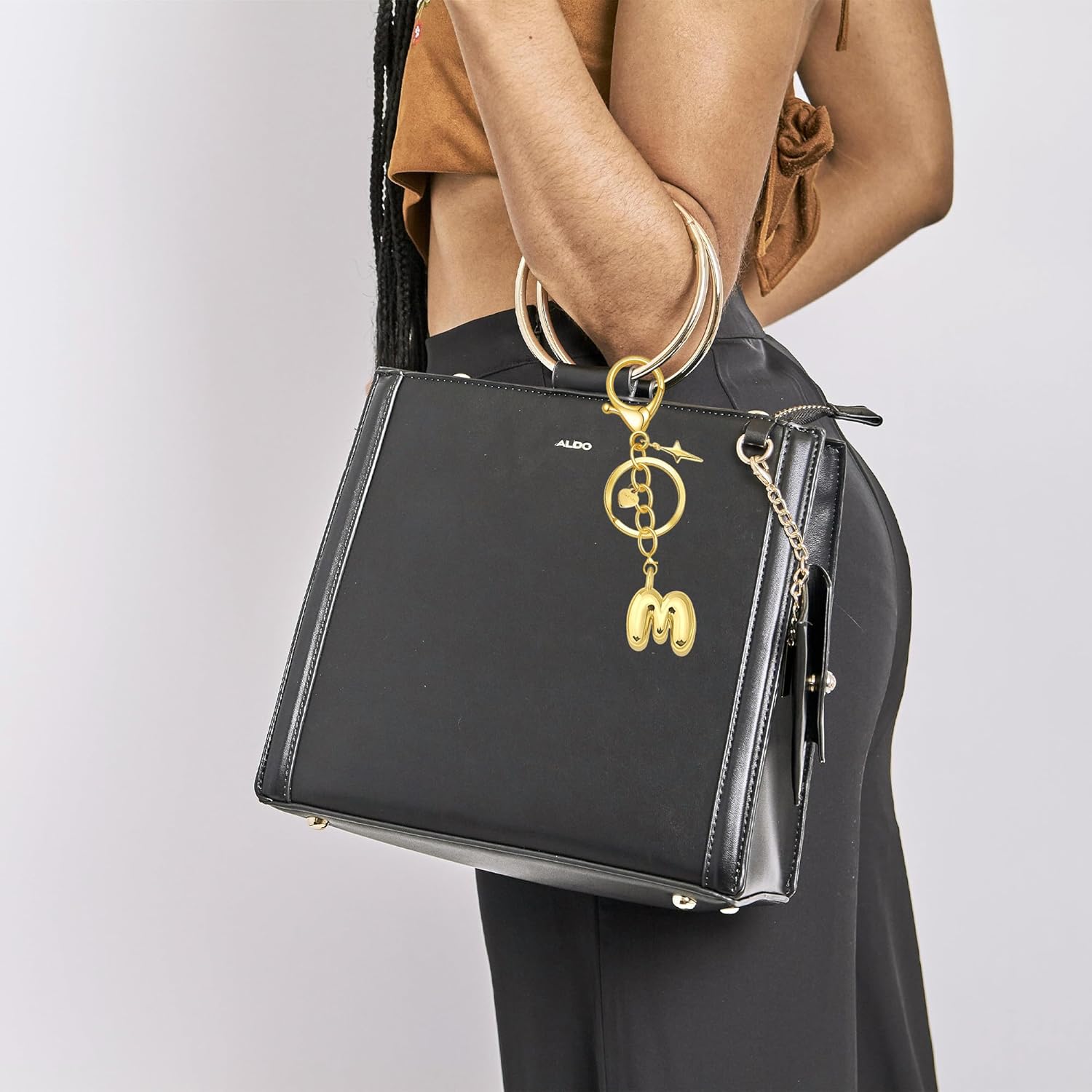 Gold Letter Keychain for Women, Initial Pendant Bag Charms for Handbags, Purse, Personalized Bubble Keychians Gift - Image 5