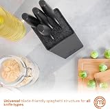 MasterChef Knife Set with Block, 5 Kitchen Knives with Holder, Black - 4