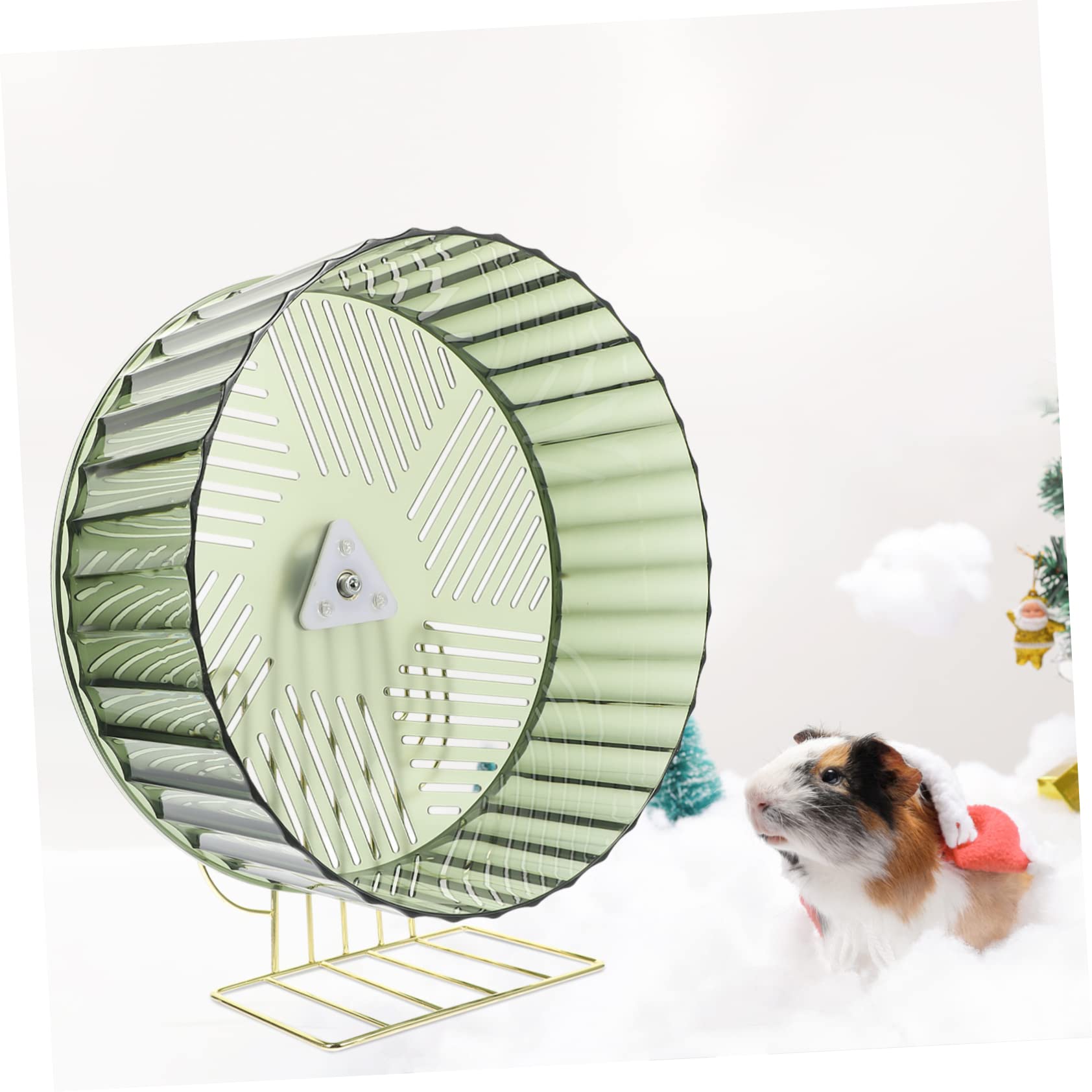 WOONEKY Roue de Hamster Domestique Silencieuse Base Stable en Plastique et Alliage, Accessoires pour Chinchillas et Hérissons, pour Hamster Cage et Sports d'animaux