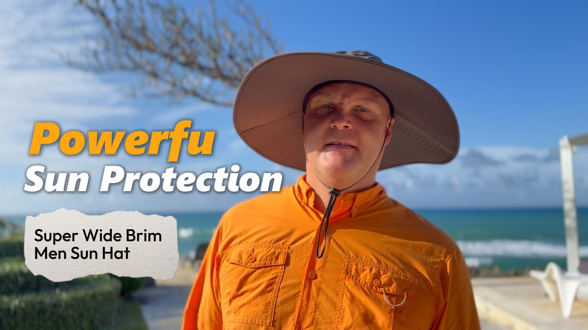 Sombrero de sol para hombre con ala ancha impermeable miniatura 7