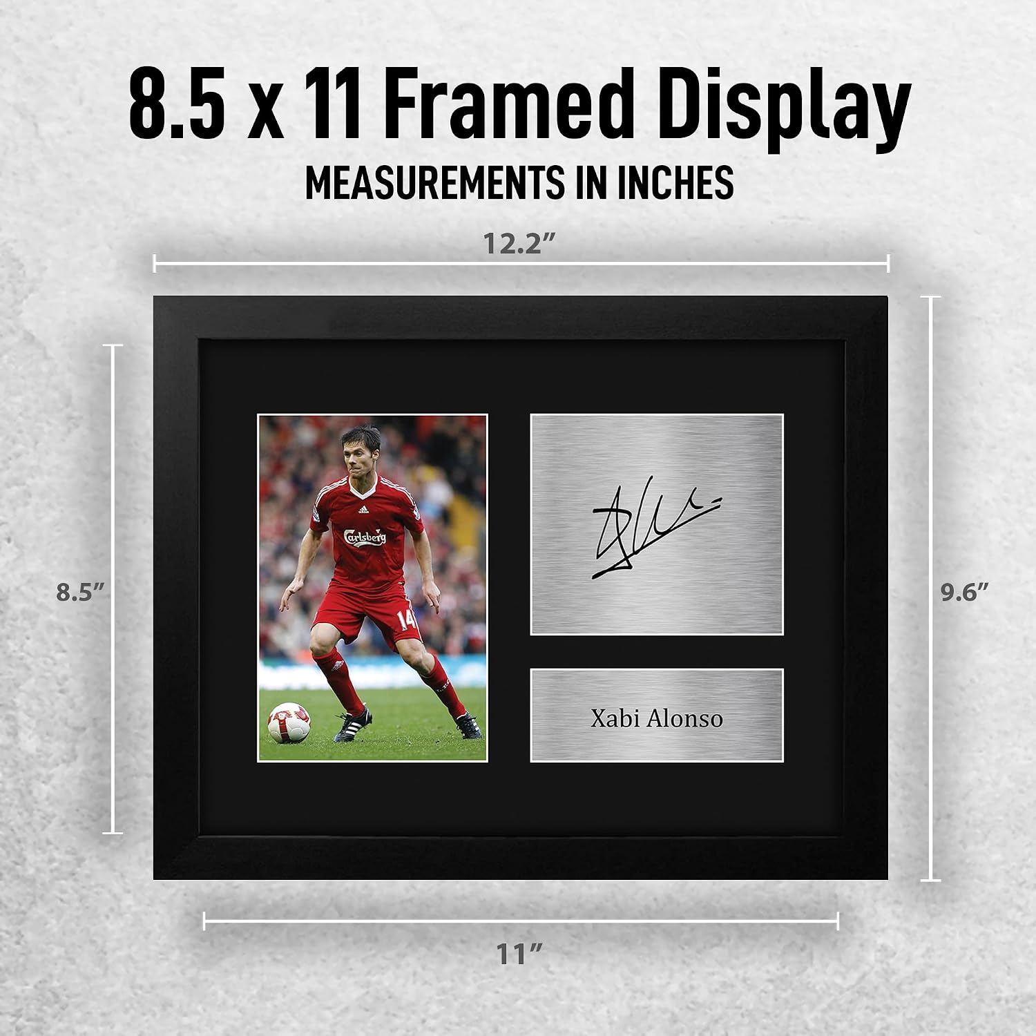 HWC Trading Xabi Alonso Liverpool Gifts Printed Signed Autograph Picture for Soccer Fans and Supporters - US Letter Framed (ID-009073)