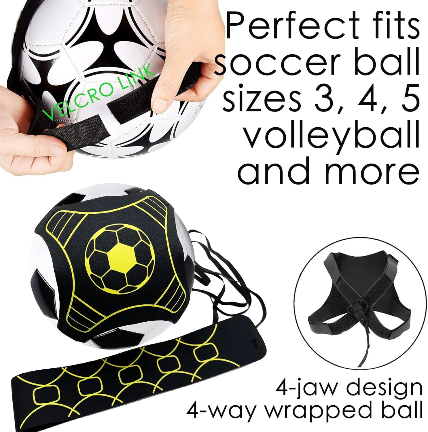 Soccer Kick Trainer Belt - Soccer Volleyball Rugby Training Equipment for Kids Adults, Kick Solo Juggling Reflex Agility Practice Trainer