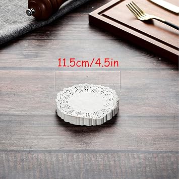 White Round Oil Absorbing Paper Doilies 150pcs Air Fryer Oven Baking Liners for Fried Food Pizza Desserts Cake