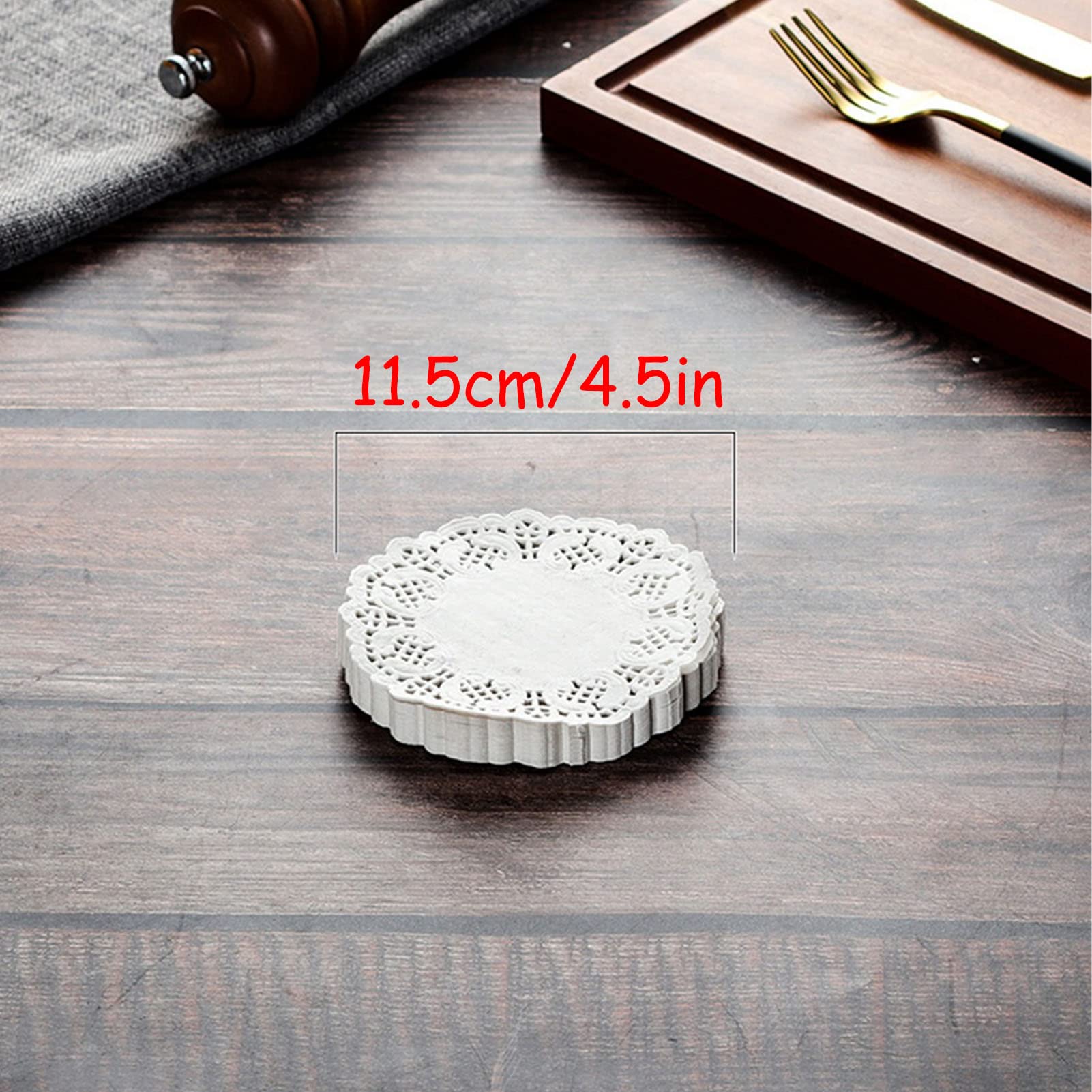 Oil Absorbing Paper 150pcs White Lace Round Doilies with Hollow Flower Borders for Fried Food Pizza Desserts and Cakes Enhances Presentation and Reduces Grease